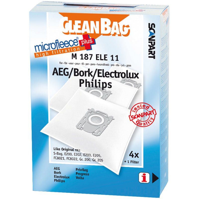 Afbeelding laden in galerijviewer, Scanpart m187ele11 microfleece+ s-bag stofzak 4stuks