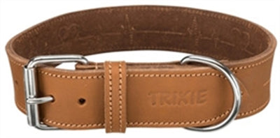 Afbeelding laden in galerijviewer, Trixie halsband hond rustic vetleer heartbeat bruin