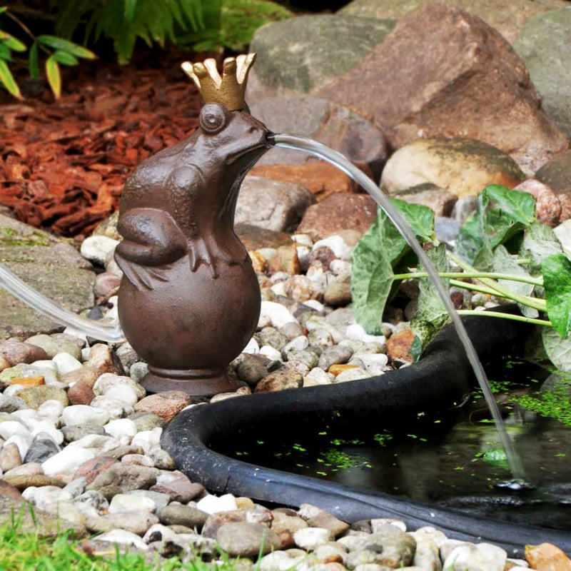 Afbeelding laden in galerijviewer, HI HI Waterfontein kikkerkoning metaal bruin