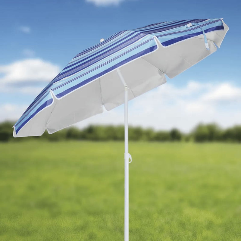 Afbeelding laden in galerijviewer, Hi strandparasol 200 cm gestreept blauw
