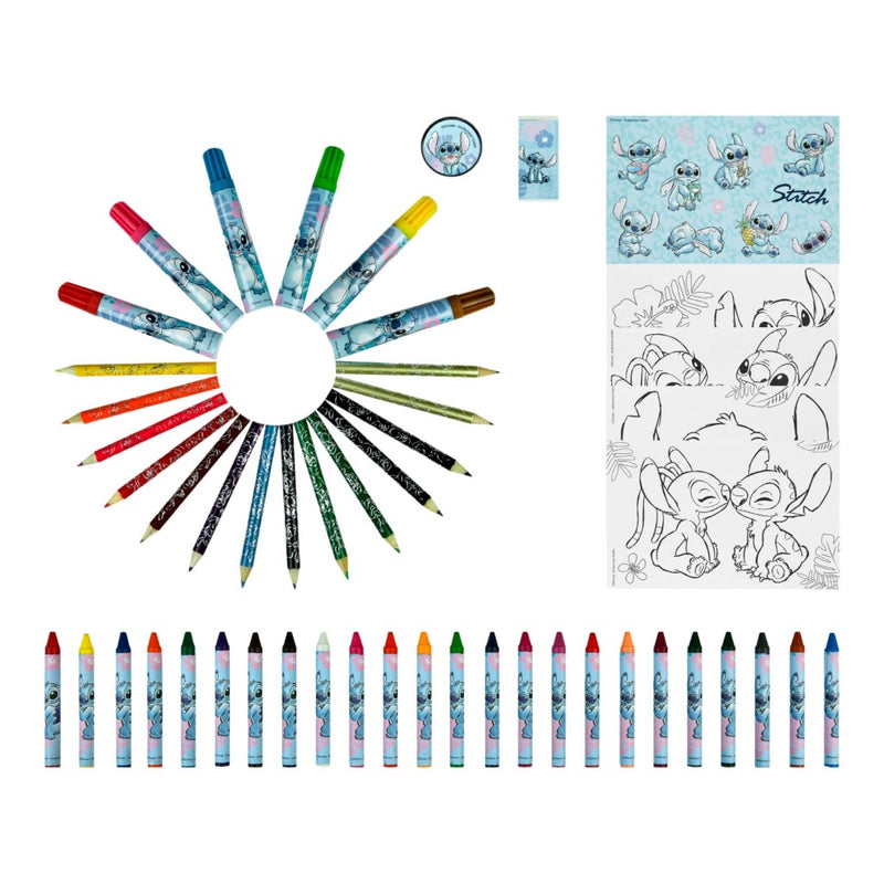 Afbeelding laden in galerijviewer, Lilo stitch van der meulen kleurkoffer stitch 51-delig creatieve set kinderen.
