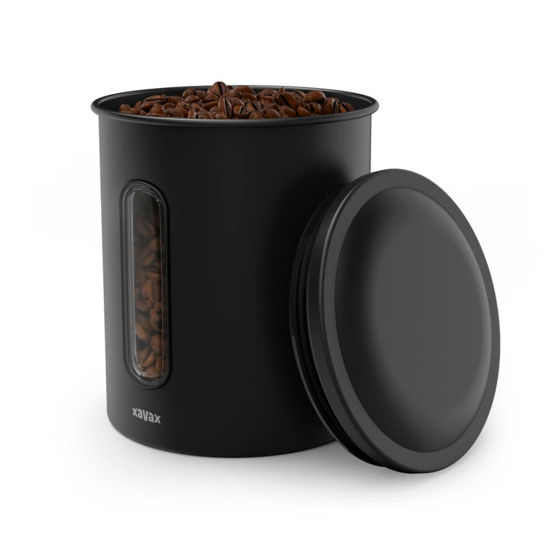 Afbeelding laden in galerijviewer, Xavax koffieblik voor 500 g bonen of 700 g poeder, luchtdicht, aromadicht, zw