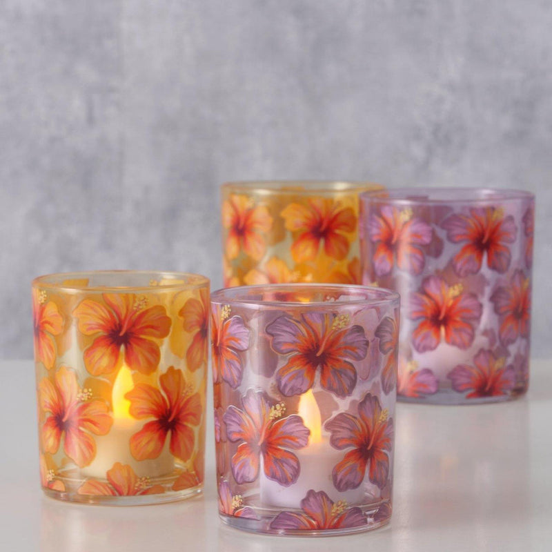 Afbeelding laden in galerijviewer, Boltze home windlicht hibiscus 2-dlg