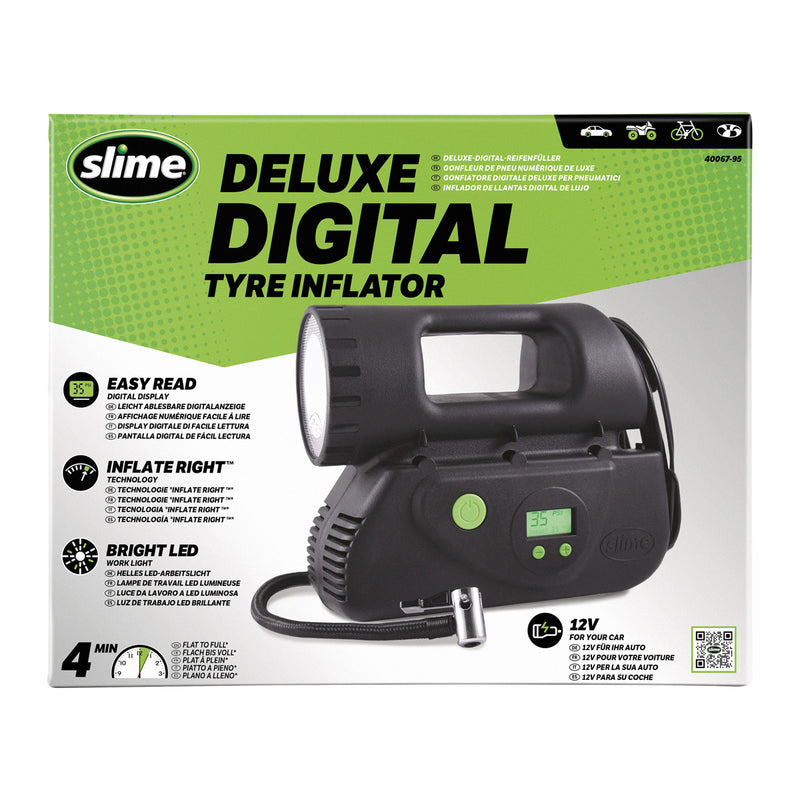Afbeelding laden in galerijviewer, Slime deluxe 12v digitale bandenpomp compressor