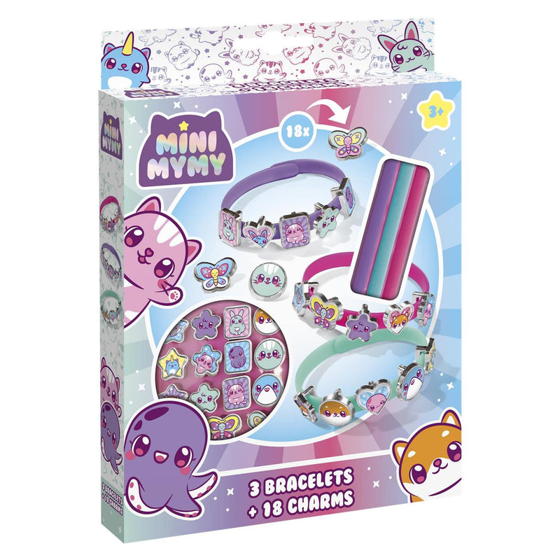 Afbeelding laden in galerijviewer, Mini mymy totum 3 kawai schuif armbandjes maken met 18 dieren schuifbedels - speelgoed meisjes vanaf 3 jaar cadeautip