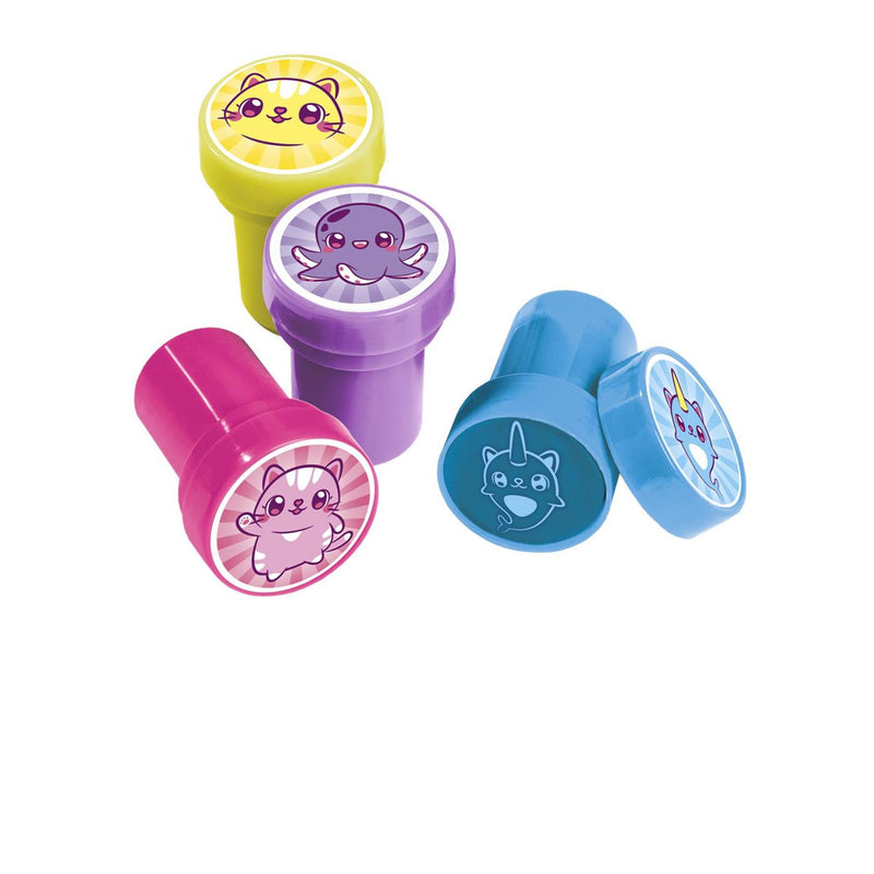 Afbeelding laden in galerijviewer, Mini mymy totum 12 zelfinktende stempels met kawai dieren, stempelen - creatief speelgoed stempelset - jongens en meisjes vanaf 3 jaar