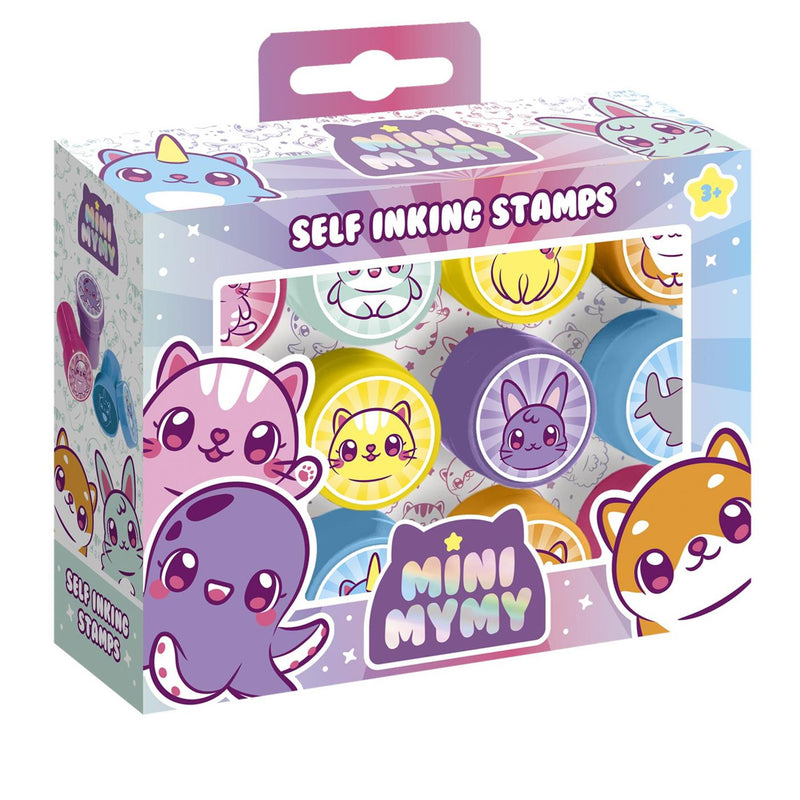 Afbeelding laden in galerijviewer, Mini mymy totum 12 zelfinktende stempels met kawai dieren, stempelen - creatief speelgoed stempelset - jongens en meisjes vanaf 3 jaar
