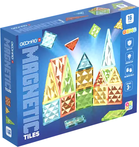 Afbeelding laden in galerijviewer, Geomag magnetisch speelgoed magnetic tiles gems 16 bouwset.