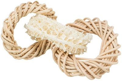 Afbeelding laden in galerijviewer, Trixie luffaring met rotan-en maisblad ring naturel