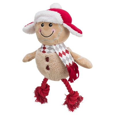 Afbeelding laden in galerijviewer, Trixie Xmas peperkoekman met flostouw benen pluche katoen