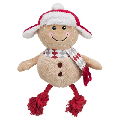 Afbeelding laden in galerijviewer, Trixie Xmas peperkoekman met flostouw benen pluche katoen