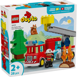 Afbeelding laden in galerijviewer, Lego duplo town 10473 brandweertruck met slang en brandweerman
