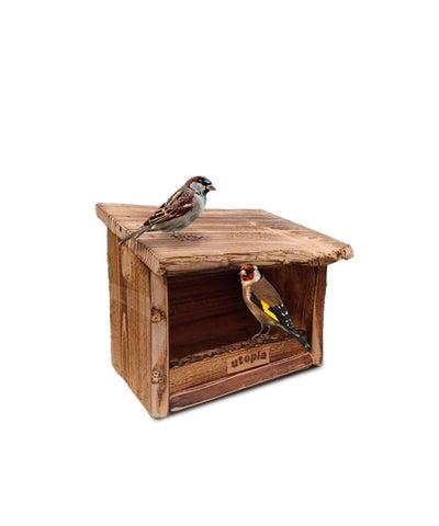 Afbeelding laden in galerijviewer, Utopia Vogel voederhuisje gebrand douglas hout