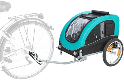 Afbeelding laden in galerijviewer, Trixie Hondenfietskar limited edition zwart turquoise