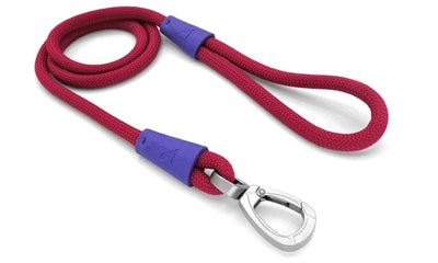 Afbeelding laden in galerijviewer, Morso hondenriem regular rope gerecycled red velvet rood