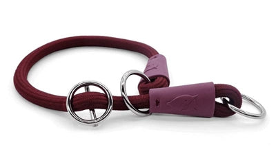 Afbeelding laden in galerijviewer, Morso half slip halsband hond soft rope gerecycled plum paars