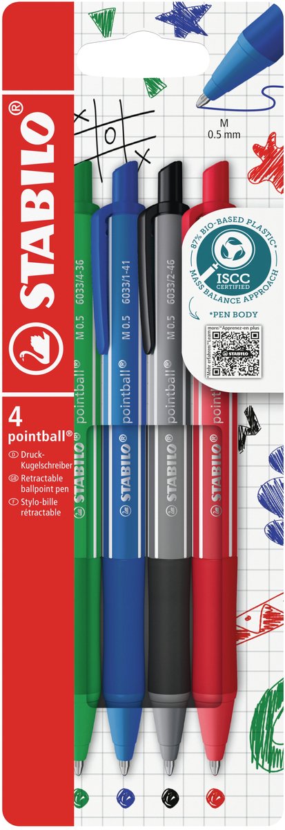 Afbeelding laden in galerijviewer, Stabilo pointball colorful balpennen - 4dlg.
