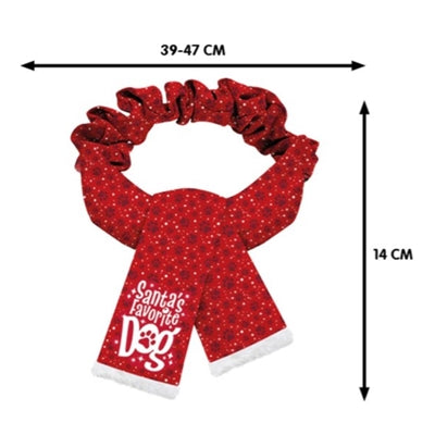 Afbeelding laden in galerijviewer, Plenty gifts Kerst sjaal santa's favorite dog poot rood