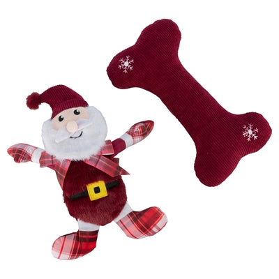 Afbeelding laden in galerijviewer, Trixie Xmas giftset bot met kerstman pluche stof