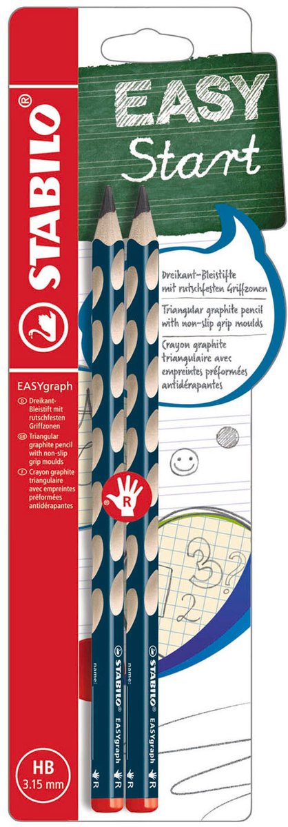 Afbeelding laden in galerijviewer, Stabilo easygraph hb rechtshandig grafietpotlood petrol - 2st.