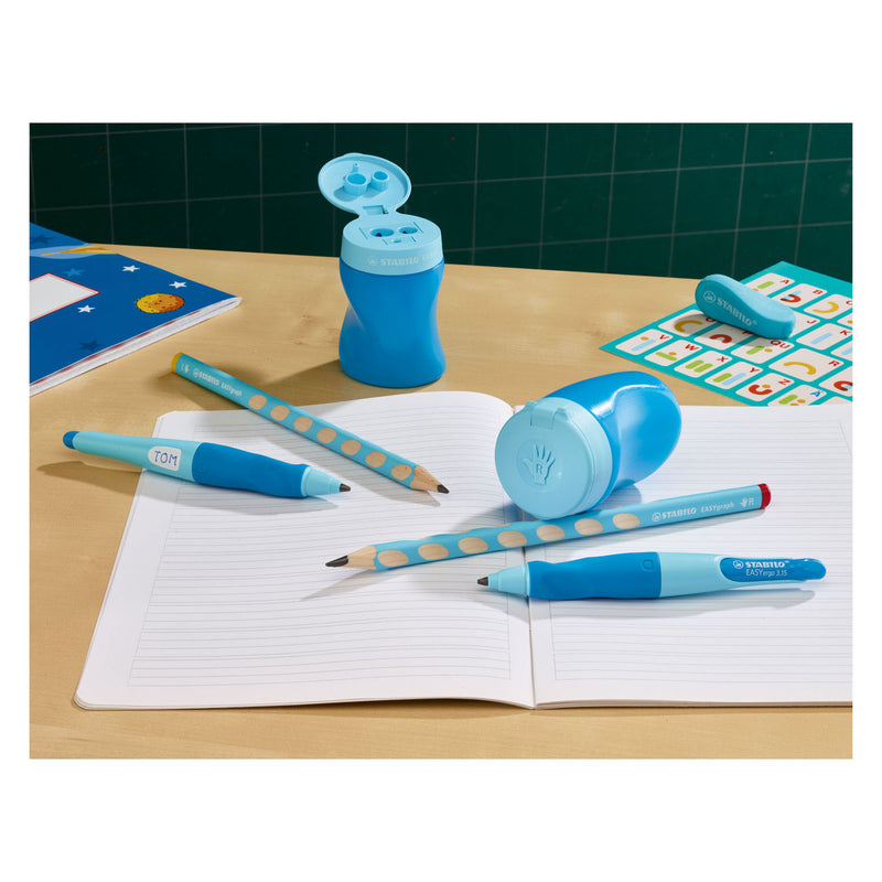 Afbeelding laden in galerijviewer, Stabilo easysharpener - 3 in 1 puntenslijper - links - blauw