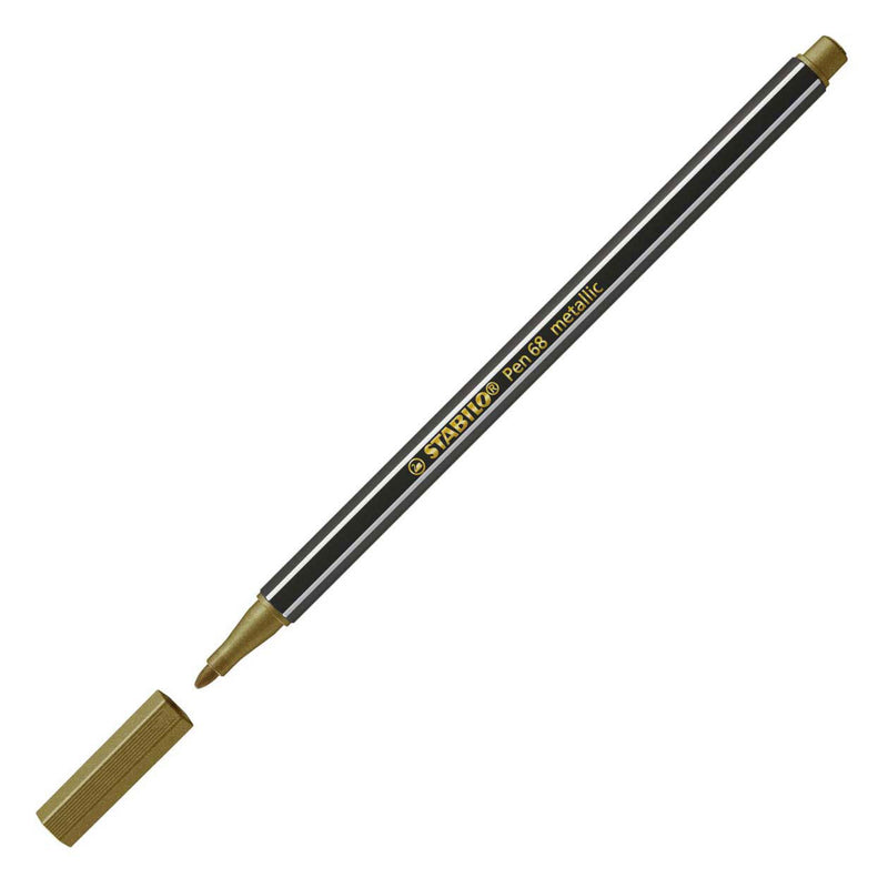 Afbeelding laden in galerijviewer, Stabilo pen 68 metallic - viltstift - metallic goud (68 810)