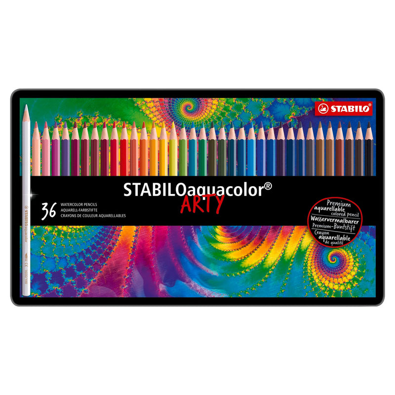 Afbeelding laden in galerijviewer, Stabilo aquacolor - aquarel kleurpotlood - metalen set 36 st.