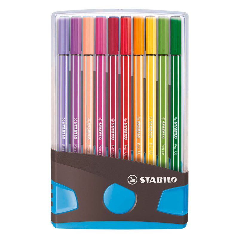 Afbeelding laden in galerijviewer, Stabilo pen 68 colorparade viltstiften blauw antraciet - 20dlg.
