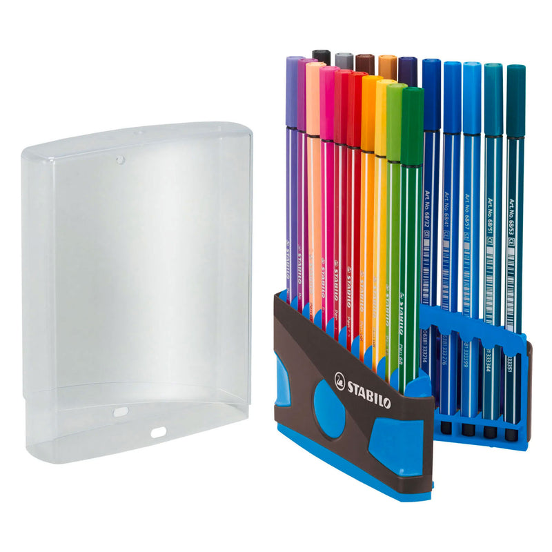 Afbeelding laden in galerijviewer, Stabilo pen 68 colorparade viltstiften blauw antraciet - 20dlg.