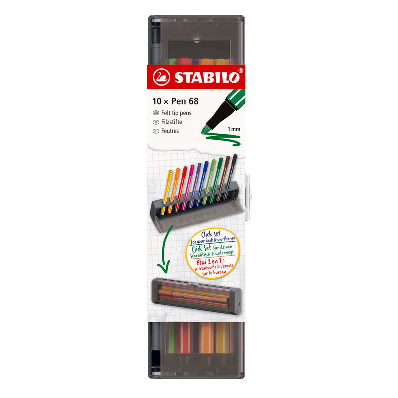 Afbeelding laden in galerijviewer, Stabilo pen 68 click set viltstiften - 10dlg.