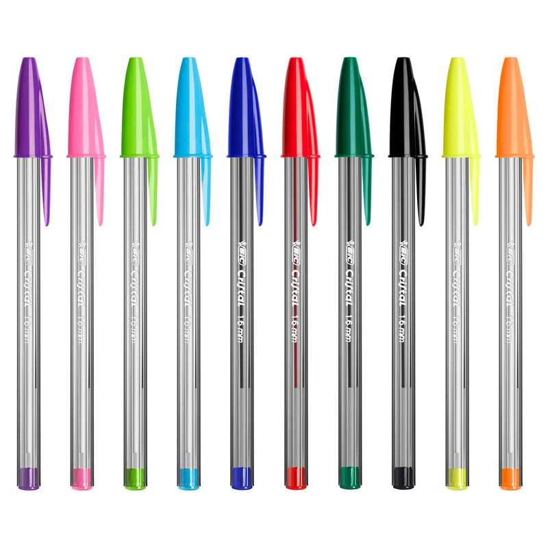 Afbeelding laden in galerijviewer, Bic cristal multicolour balpennen brede punt (1.6 mm) - verschillende kleuren - pak van 15 stuks