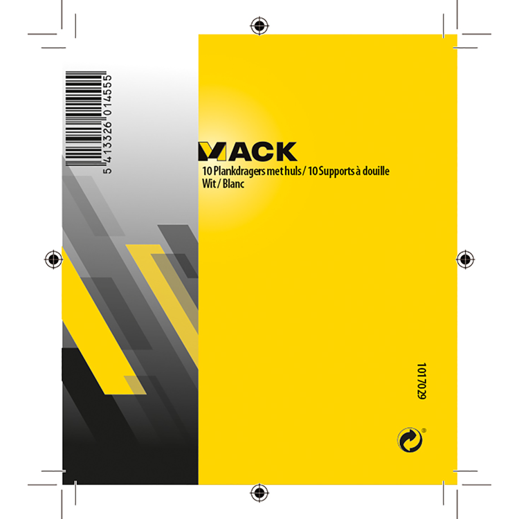 Afbeelding laden in galerijviewer, Mack 1017029 - 10 plankdragers met huls wit | 5 stuks