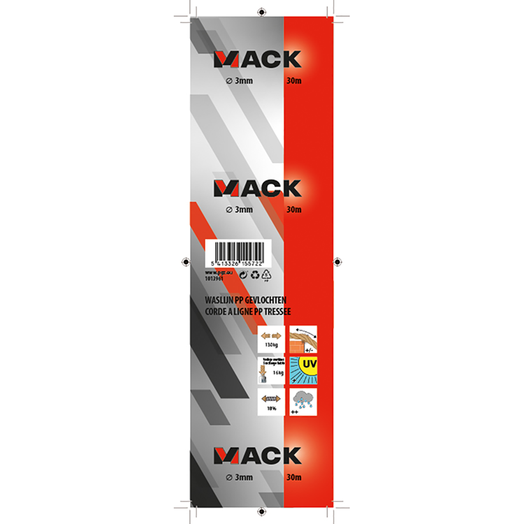 Afbeelding laden in galerijviewer, Mack 1013961 - multilon touw wit haspel 3mm 30m | 5 stuks