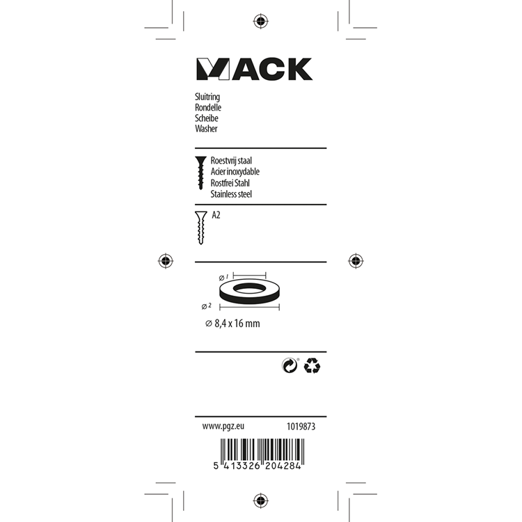 Afbeelding laden in galerijviewer, Mack 1019873 - sluitring inox a2 14 st m8 | 10 stuks