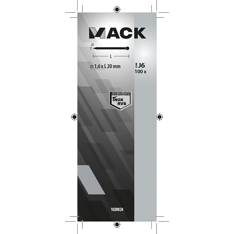 Afbeelding laden in galerijviewer, Mack 1020024 - nagel ronde kop inox a2 100 st 1,6 x 20 mm | 5 stuks