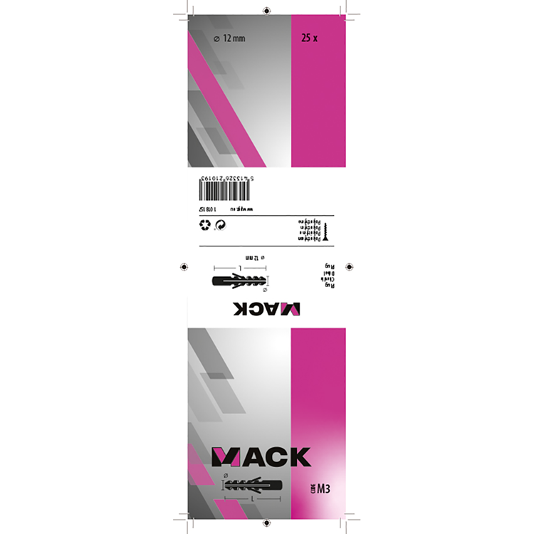 Afbeelding laden in galerijviewer, Mack 1018157 - plug polyethyleen 25 st 12mm | 3 stuks