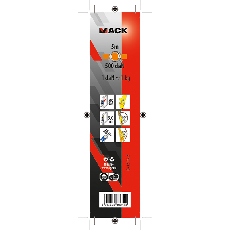 Afbeelding laden in galerijviewer, Mack 1023386 - spangordel polyester, ratelspanner 25mm-5m max500kg | 3 stuks