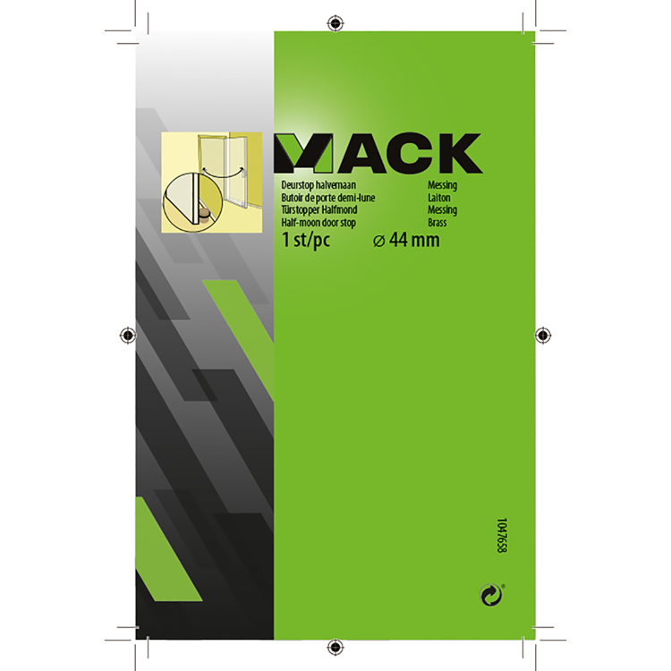 Afbeelding laden in galerijviewer, Mack 1047658 - deurstop halvemaan messing ø 44 mm 1 st pc | 6 stuks