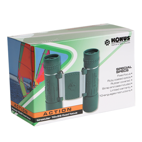 Afbeelding laden in galerijviewer, Konus Verrekijker Action 10x25 Fix Focus