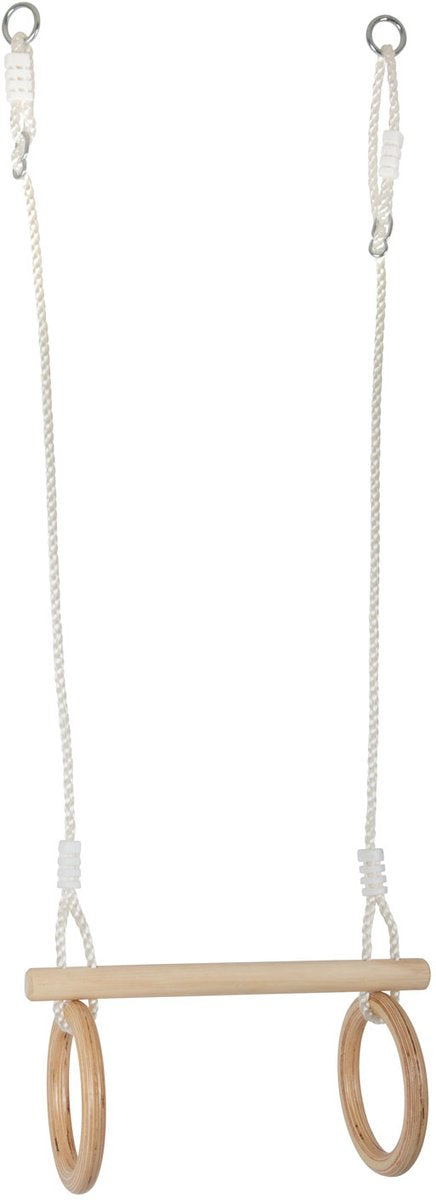 Afbeelding laden in galerijviewer, Small foot - houten trapeze met gymnastiekringen, 100cm
