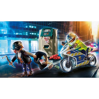 Afbeelding laden in galerijviewer, Playmobil city action politiemotor achtervolging van de geldrover - 70572