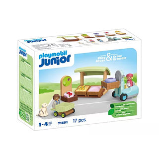 Afbeelding laden in galerijviewer, Playmobil 1.2.3. biologische marktkraam en heftruck - 71691