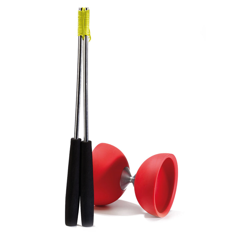 Afbeelding laden in galerijviewer, Eureka rubber diabolo met aluminium stokken - rood