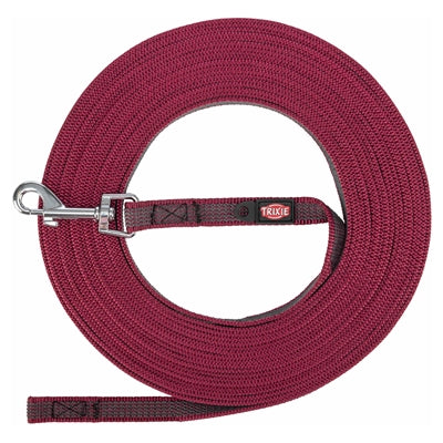 Afbeelding laden in galerijviewer, Trixie hondenriem sleeplijn met rubber anti slip sangria rood