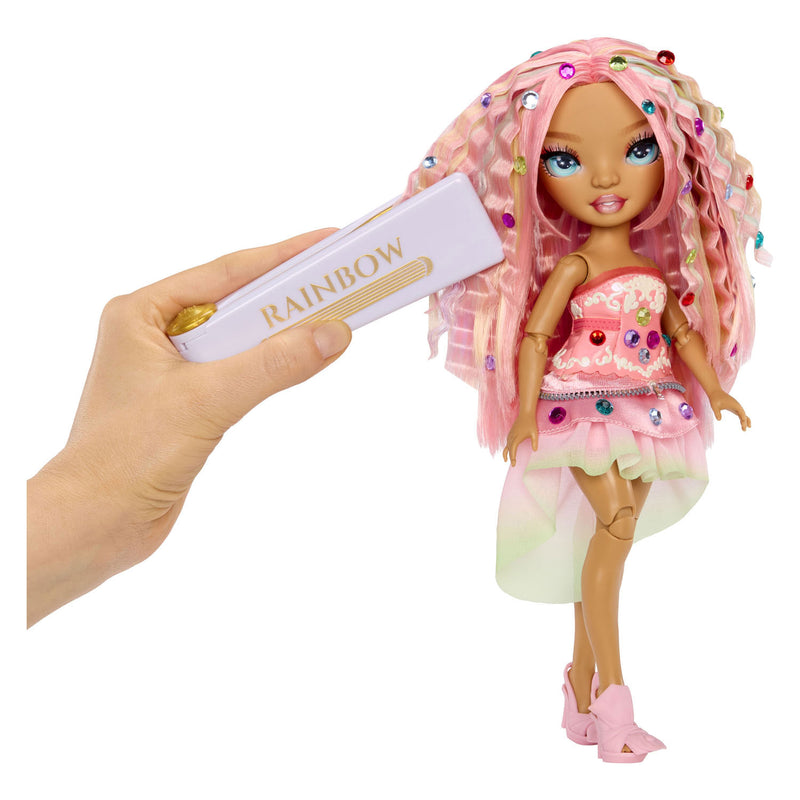 Afbeelding laden in galerijviewer, Rainbow high be dazzling-modepoppen -adeline rose (roze) met bedazzle-tool en glinsterende strass-steentjes
