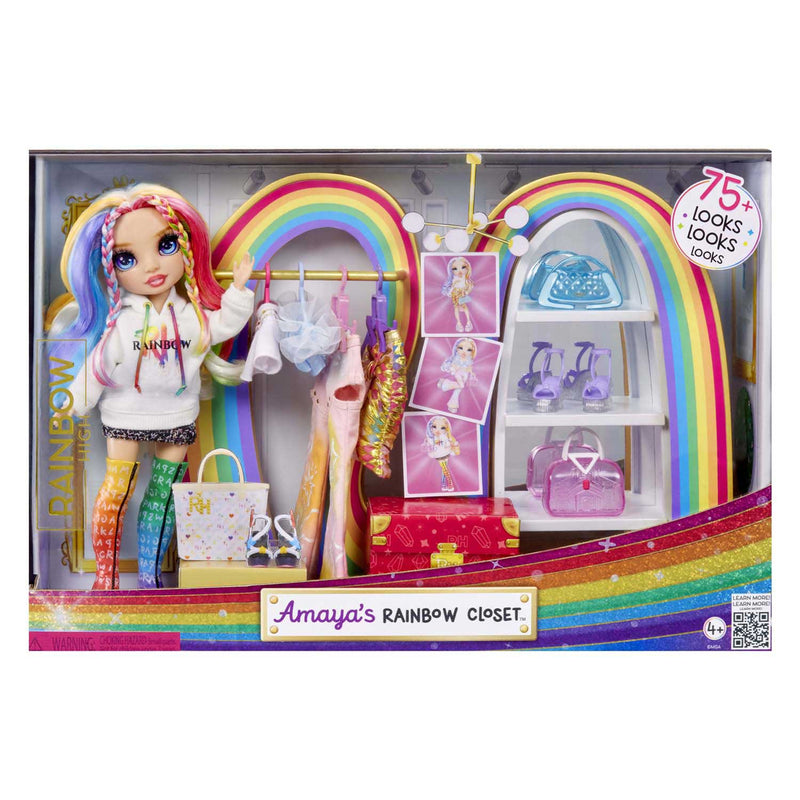 Afbeelding laden in galerijviewer, Rainbow high - amaya's rainbow closet playset - kleurrijke opbergoplossing