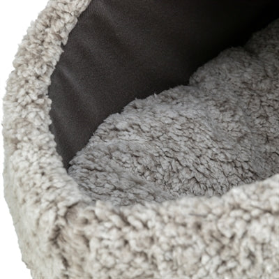 Afbeelding laden in galerijviewer, Trixie kattenmand iglo calida warmtereflecterend grijs-wit zwart
