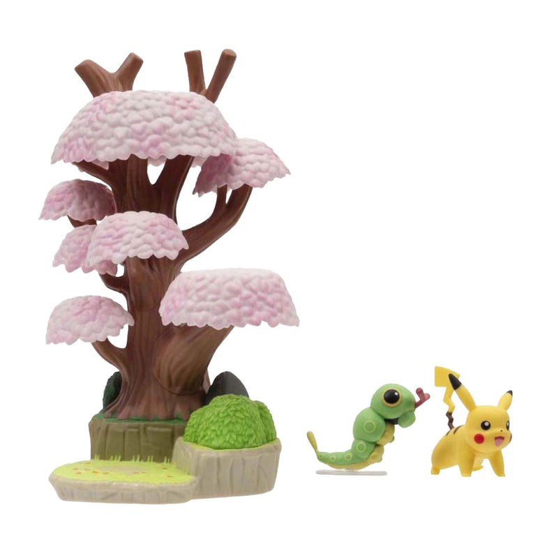 Afbeelding laden in galerijviewer, Jazwares pokémon environment figuren set - caterpie pikachu