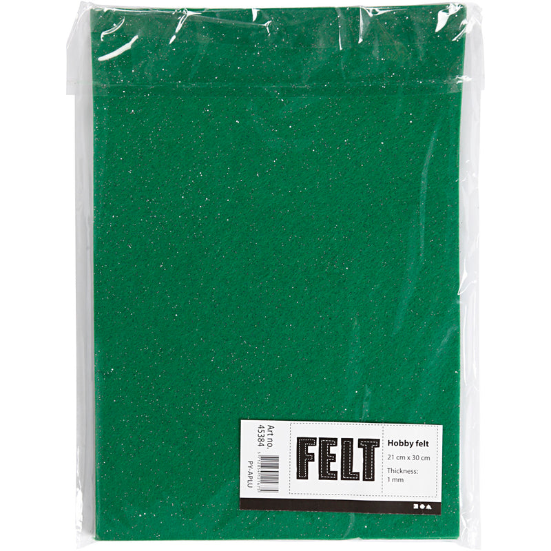 Afbeelding laden in galerijviewer, Https: www.cchobby.nl hobbyvilt-a4-vel-210x297-mm-dikte-1-mm-groen-10-vel-1-doos