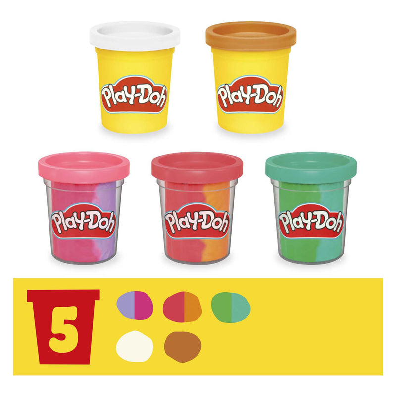 Afbeelding laden in galerijviewer, Play-doh regenboog softijs speelset - 5 kleipotjes